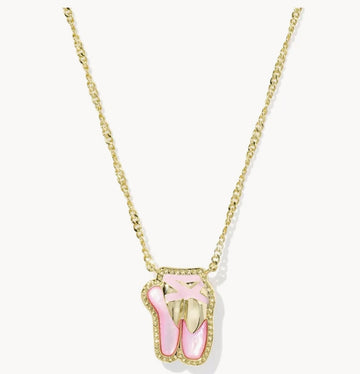 KENDRA SCOTT- Ballet Gold Short Pendant Necklace in Blush Mother of Pearl